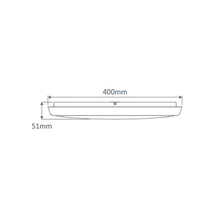 Buy LED Oyster Lights Australia Solar Square LED Oyster Light W400mm Black Polycarbonate 3CCT - 20947