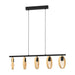 Buy Island Pendant Lights Australia Ipsden Island Pendant 5 Lights Brown / Black Wood - 43552N