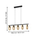 Buy Island Pendant Lights Australia Ipsden Island Pendant 5 Lights Brown / Black Wood - 43552N