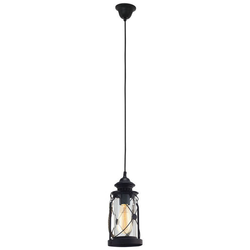 Buy Mini Pendants Australia Bradford 1 Light Pendant Black With Rope - 49213