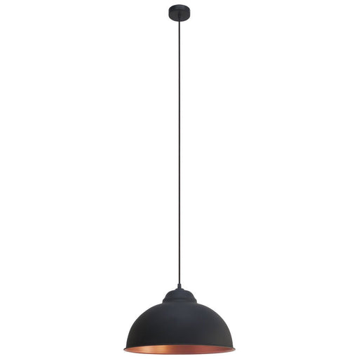 Buy Pendant Lights Australia Truro 1 Light Pendant Black & Copper 370mm - 49247