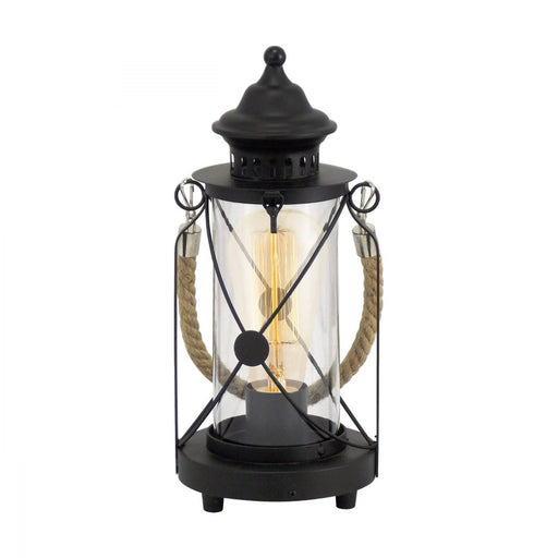Buy Table Lamps Australia Bradford 1 Light Table Lamp Black With Rope - 49283N