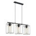 Buy Island Pendant Lights Australia Loncino 3 light Pendant Black & Black Transparent - 49496