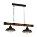 Buy Island Pendant Lights Australia Oldbury 2 Light Pendant Black and Rustic Brown - 49684
