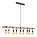 Buy Island Pendant Lights Australia Townshend 9 Light Pendant Black & Brown - 49744