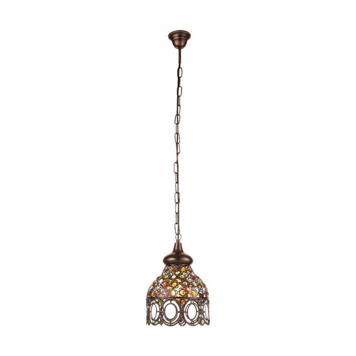 Buy Pendant Lights Australia Jadida 1 Light Pendant Antique Copper  & Coloured 220mm - 49765