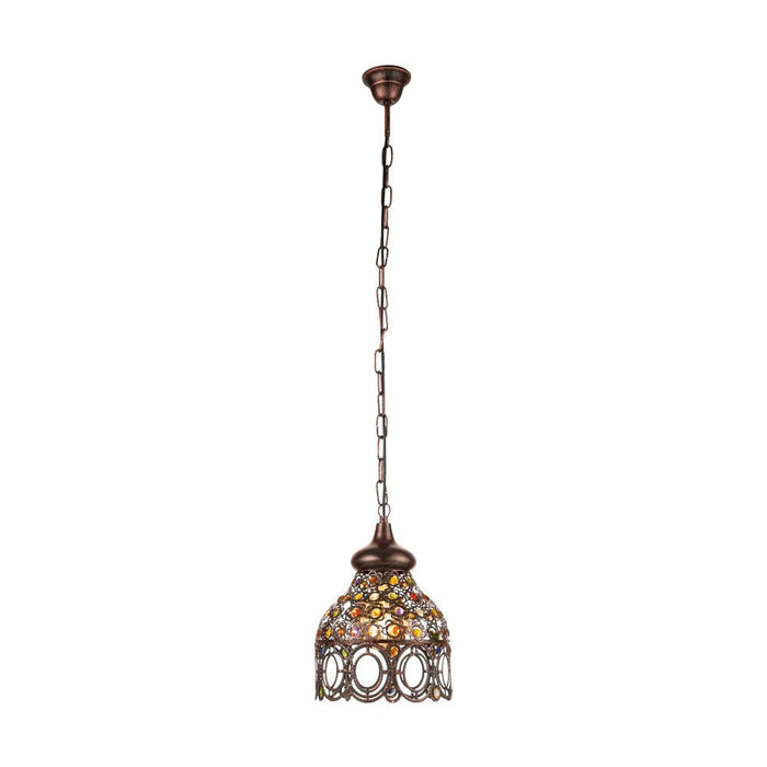 Buy Pendant Lights Australia Jadida 1 Light Pendant Antique Copper  & Coloured 220mm - 49765