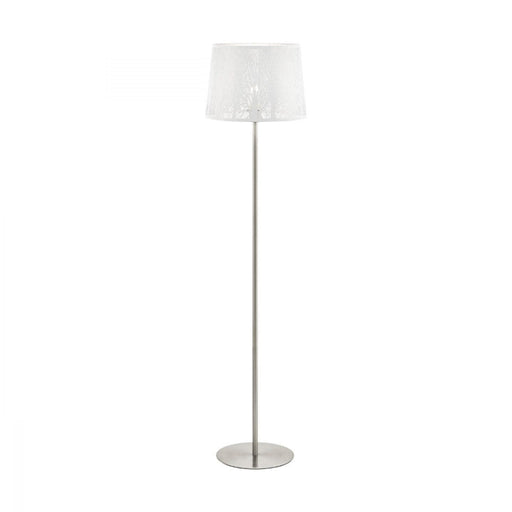 Buy Floor Lamps Australia Hambleton 1 Light Floor Lamp Satin Nickel & White 350mm - 49949N