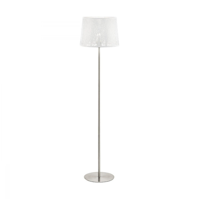 Buy Floor Lamps Australia Hambleton 1 Light Floor Lamp Satin Nickel & White 350mm - 49949N