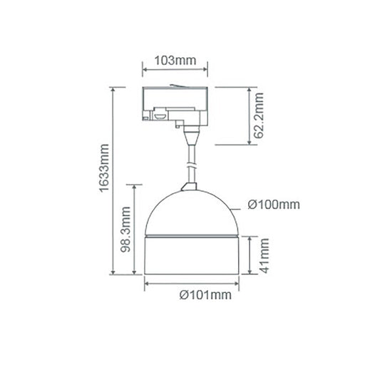 Buy Three Circuit Track Heads Australia Moon Pendant Three Circuit Track Head White 3CCT - 22795
