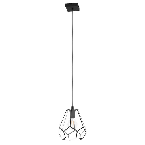 Buy Pendant Lights Australia MARDYKE Pendant Light Black Steel Clear Glass - 43643N
