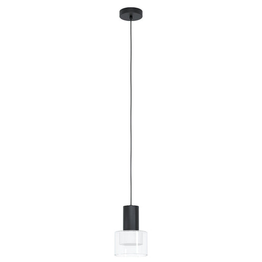 Buy Pendant Lights Australia MOLINEROS Pendent Light Black Steel Clear Glass 3CCT -39725N