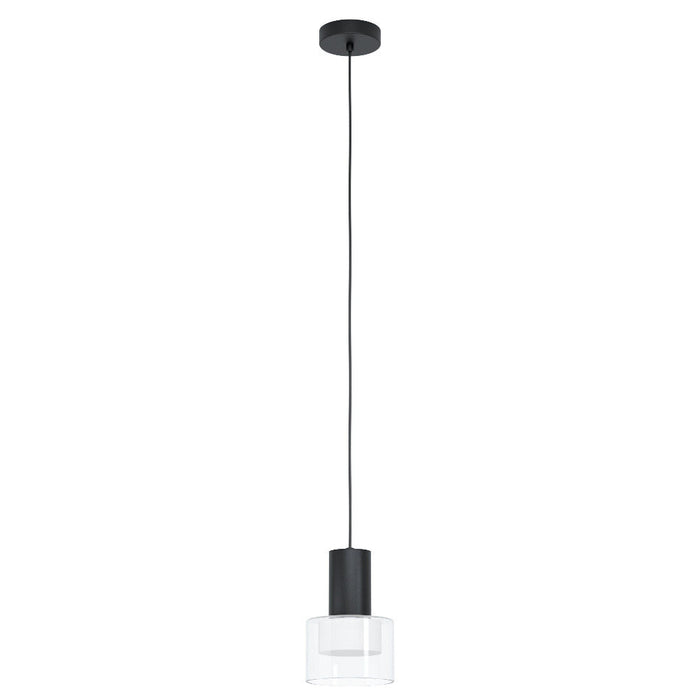Buy Pendant Lights Australia MOLINEROS Pendent Light Black Steel Clear Glass 3CCT -39725N