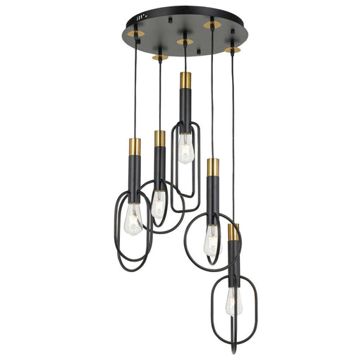 Buy Cluster Pendants Australia Marvin 5 Light Pendant Antique Black, Gold - MARVIN PE5-BKGD