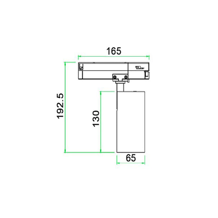 Buy Single Circuit Track Heads Australia 3 Wire 1 Single Circuit Track Head Black Aluminium 3CCT - TRKTRI03