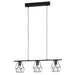 Buy Island Pendant Lights Australia MARDYKE Island Pendant 3 Lights Black Steel Clear Glass - 43644
