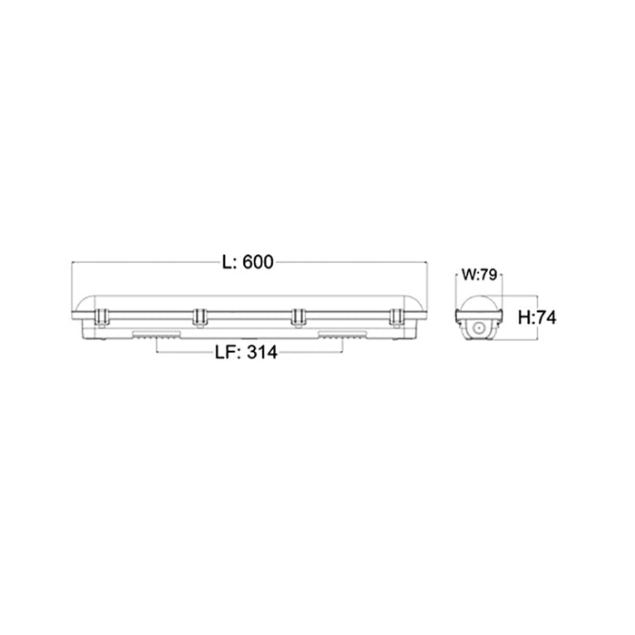Buy LED Batten Lights Australia Shieldtri LED Batten Light L600mm PC 3CCT - SHIELDTRI1