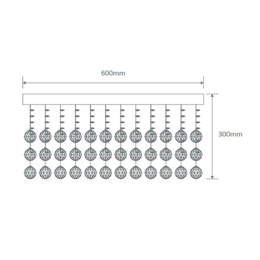 Buy Ceiling Crystals Australia Starlight Ceiling Crystal 4 Lights CTC W600mm Chrome 5000K - 35032