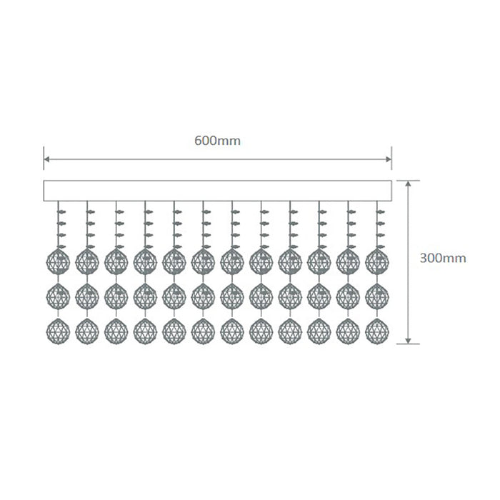 Buy Ceiling Crystals Australia Starlight Ceiling Crystal 4 Lights CTC W600mm Chrome 5000K - 35032