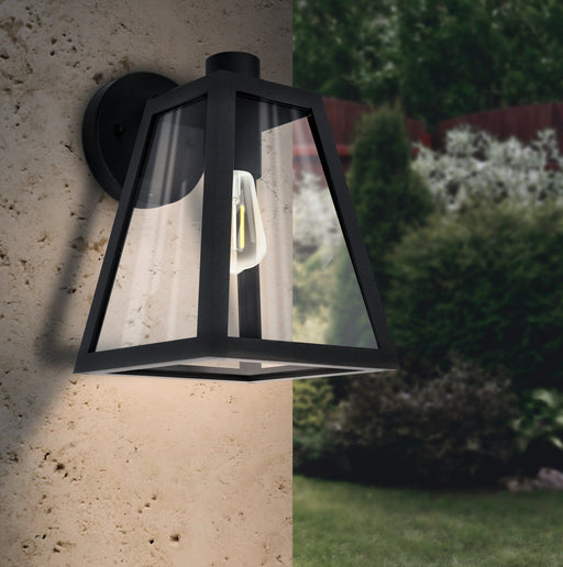 Buy Outdoor Wall Lanterns Australia Mirandola 1 Light Wall Lantern Height 270 mm Black Aluminium  - 98719N