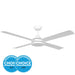Buy DC Ceiling Fans With Light Australia Stradbroke DC Ceiling Fan 52" With LED Light Matt White - 20491701