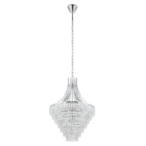 Buy Crystal Pendant Lights Australia Beires Crystal Pendant 8 Lights Chrome Steel Brilliant Glass - 390265