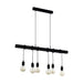 Buy Island Pendant Lights Australia TOWNSHEND Island Pendant 6 Lights Black Steel / Black Wood - 49755N
