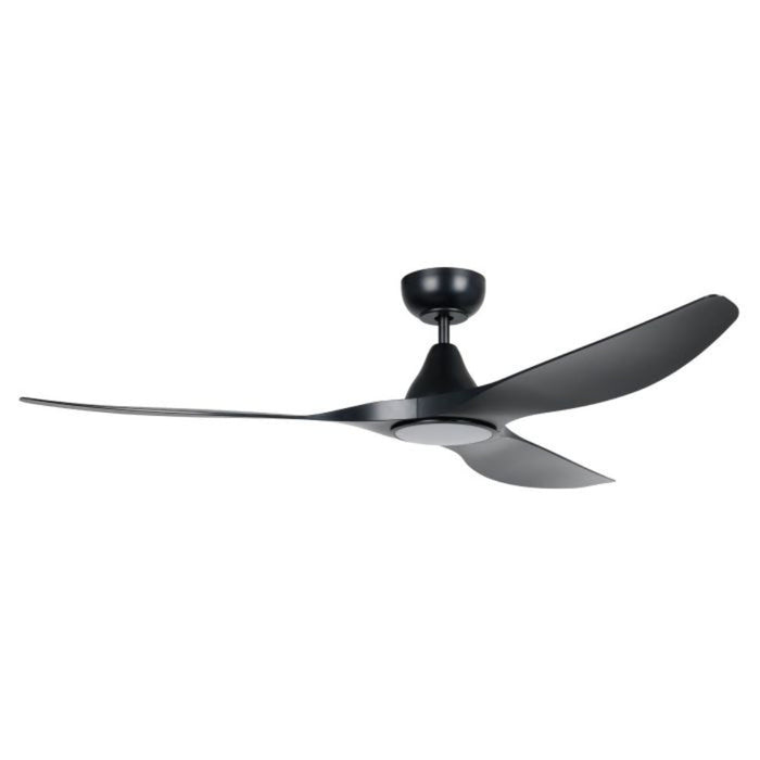 Buy DC Ceiling Fans With Light Australia Surf DC Ceiling Fan 60" Matt Black LED Light Matt Black - 20550202