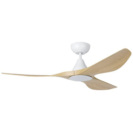 Buy DC Ceiling Fans With Light Australia Surf DC Ceiling Fan 52" Oak LED Light Matt White - 20549916