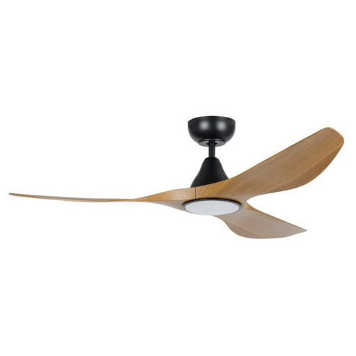 Buy DC Ceiling Fans With Light Australia Surf DC Ceiling Fan 52" Burmese Teak LED Light Matt Black - 20549917
