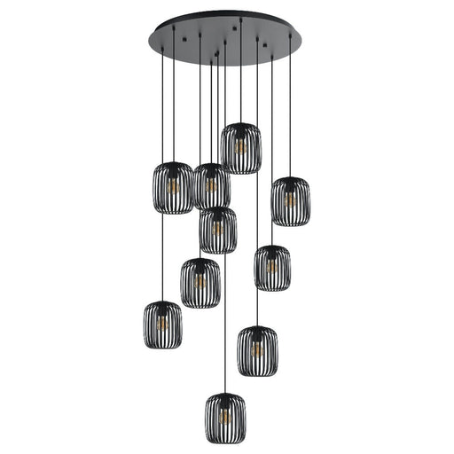 Buy Cluster Pendants Australia ROMAZZINA Cluster Pendant 10 Lights Black Steel - 205648N