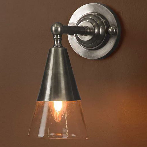 Buy Wall Sconce Australia Otto Wall Sconce Antique Silver Brass / Glass - ELPIM31376GLAAS