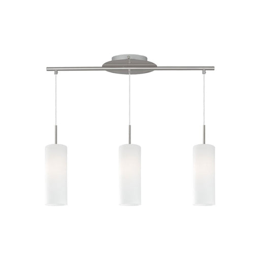 Buy Island Pendant Lights Australia Troy 3 Light Pendant Satin Nickel & White - 85978
