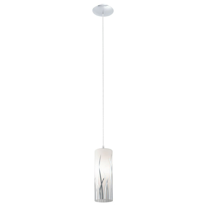 Buy Mini Pendants Australia Rivato 1 Light Pendant Chrome & White 90mm - 92739