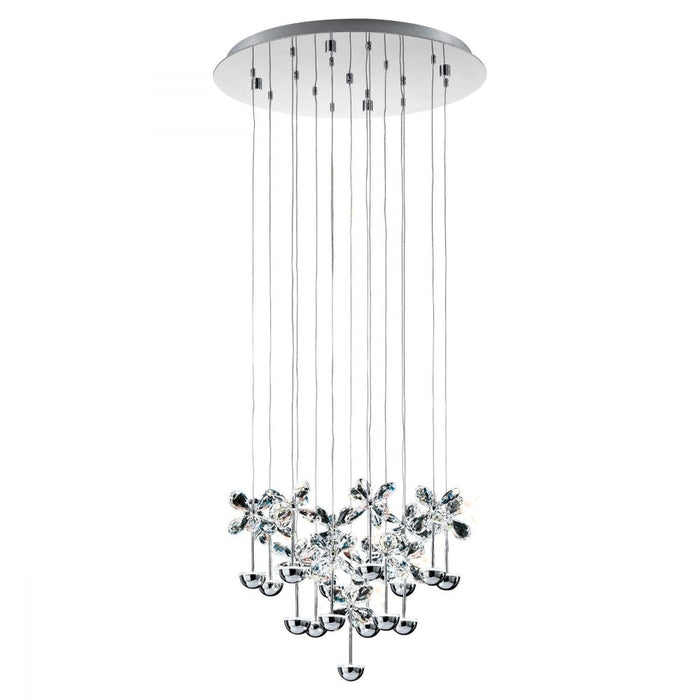 Buy Cluster Pendants Australia Pianopoli 15 LED Luminaire Chrome & Crystal - 93662
