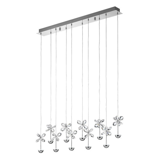 Buy Island Pendant Lights Australia Pianopoli 10 LED Luminaire Chrome & Crystal - 93663