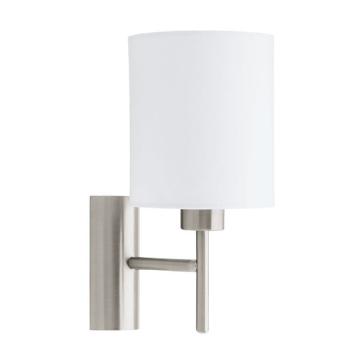 Buy Wall Sconce Australia Pasteri 1 Light Wall Light Satin Nickel & White - 94924