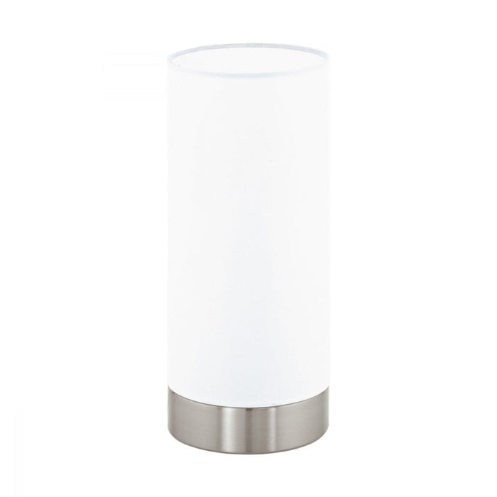 Buy Table Lamps Australia Pasteri 1 Light Touch Table Lamp Satin Nickel & White - 95118N