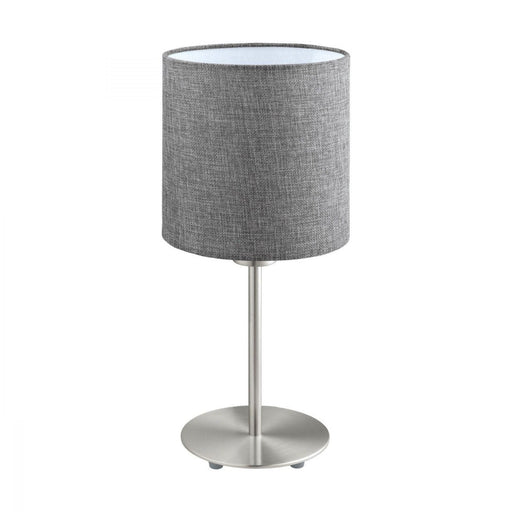 Buy Table Lamps Australia Pasteri 1 Light Table Lamp Satin Nickel & Grey - 96376N