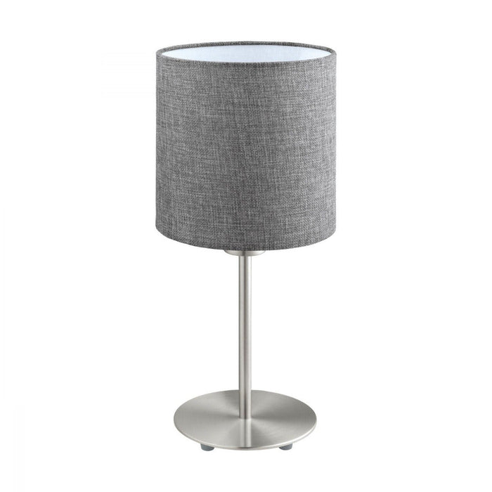 Buy Table Lamps Australia Pasteri 1 Light Table Lamp Satin Nickel & Grey - 96376N