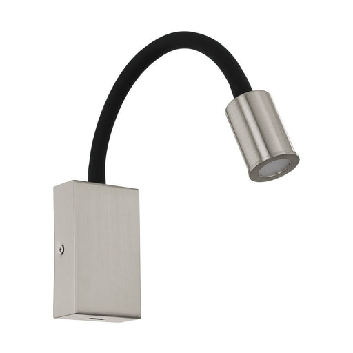 Buy Bedside Reading Lights Australia Tazzoli 1 Light Wall Light LED 3000K USB Black & Sat Nickel - 96567