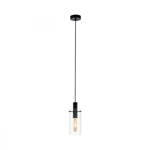 Buy Mini Pendants Australia Montefino 1 Light Pendant Black & Clear 110mm - 97366