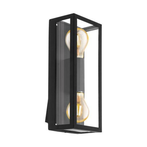 Buy Exterior Wall Lights Australia Alamonte 2 Wall Light Black Steel - 98273N