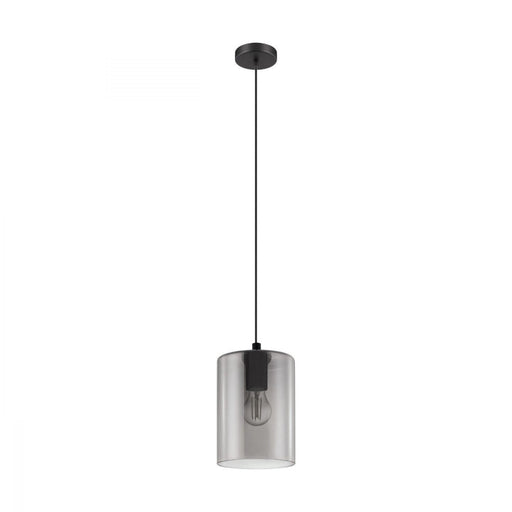 Buy Pendant Lights Australia Cadaques 1 Light Pendant Black & Black Transparent 160mm - 98585N