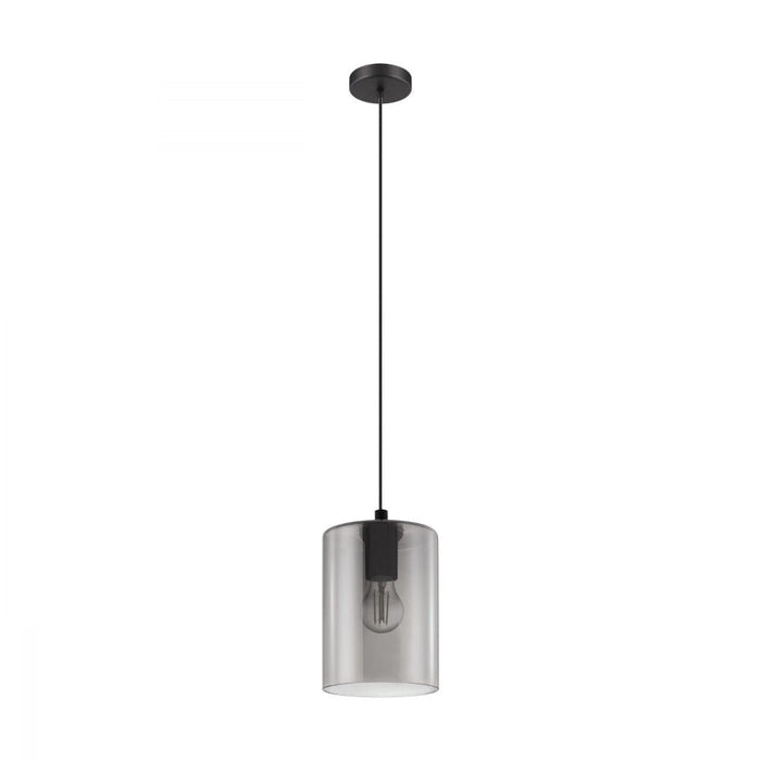Buy Pendant Lights Australia Cadaques 1 Light Pendant Black & Black Transparent 160mm - 98585N