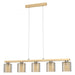 Buy Island Pendant Lights Australia Castralvo 5 Light Pendant Satin Nickel & Amber - 98592