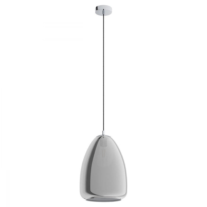 Buy Pendant Lights Australia Alobrase 1 Light Pendant Chrome & Black Transparent 300mm - 98614N