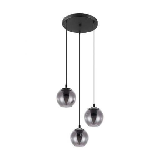 Buy Cluster Pendants Australia Ariscani 3 Light Pendant Chrome & Black Transparent - 98653