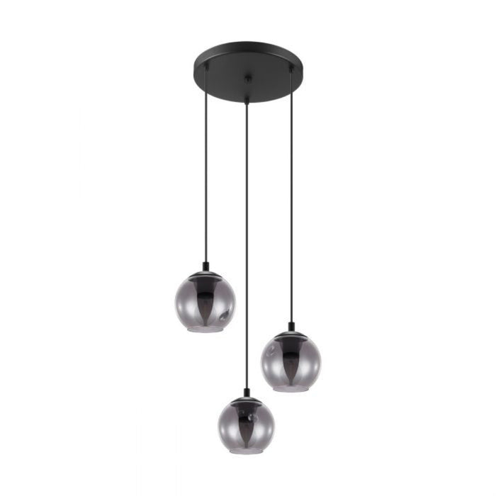 Buy Cluster Pendants Australia Ariscani 3 Light Pendant Chrome & Black Transparent - 98653
