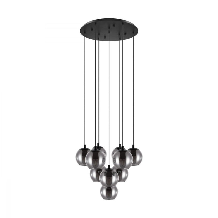 Buy Cluster Pendants Australia Ariscani 10 Light Pendant Chrome & Black Transparent - 98654